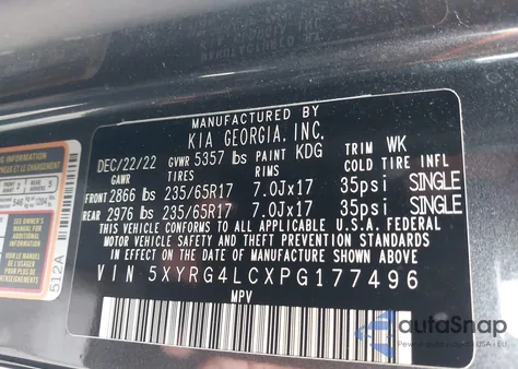 2023 Kia Sorento Lx from USA, damaged, VIN 5XYRG4LCXPG177496